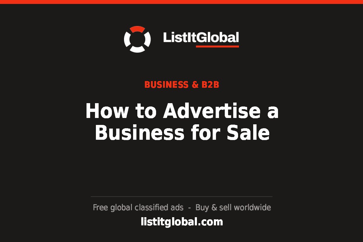 How to Advertise a Business for Sale