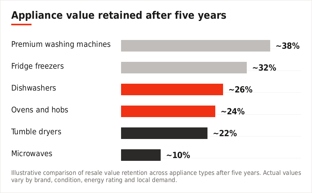 Chart comparing appliance resale value retention