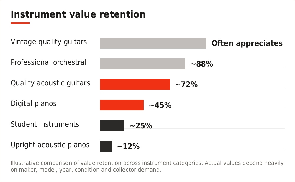 Chart comparing value retention across instrument types