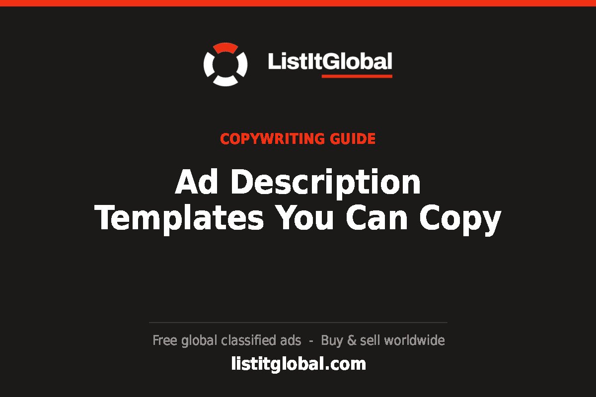 Ad Description Templates You Can Copy