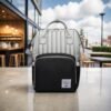 Fashion Maternity Nappy Bag Black Gray Stripes 10 X