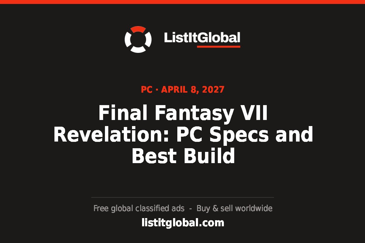 Final Fantasy VII Revelation PC system requirements and best build title card